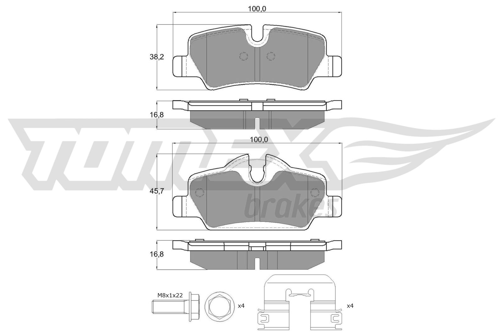 Sada brzdových platničiek kotúčovej brzdy TOMEX Brakes